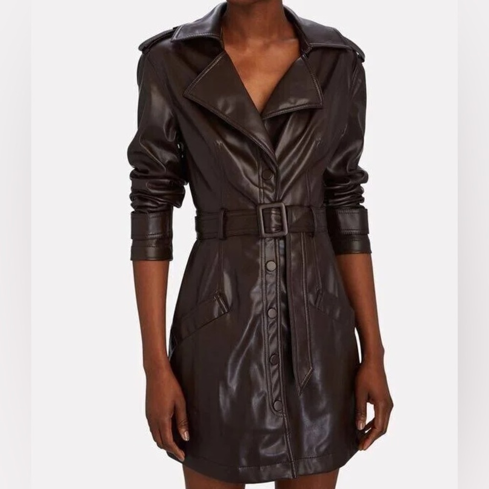 Jonathan Simkhai Chandler Vegan Leather Trench Dress